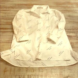 White Button Up Tunic Size 7 Years